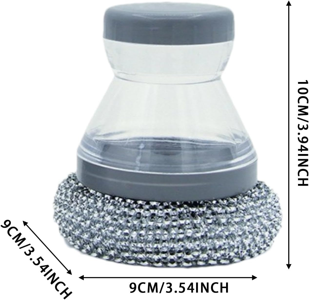New Multi-Functional Liquid-Added Dispenser, Dish Scrubber with Soap Dispenser, Soap Dispensing Palm Brush, Kitchen Dishwashing Push-Type Cleaning Brush, Automatic Liquid-Added Steel Ball Brush