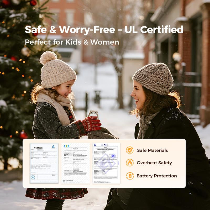 SWEETFULL Hand Warmers Rechargeable - Cute Bear Design, 2 Pack Magnetic Hot Hands, 3 Heat Levels, Portable for Outdoor & Camping, Ideal Christmas Gift-Tiktokshopfalldealsforyou