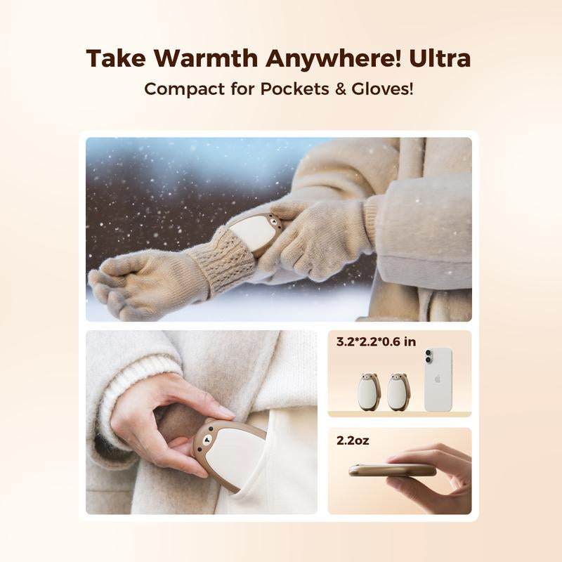 SWEETFULL Hand Warmers Rechargeable - Cute Bear Design, 2 Pack Magnetic Hot Hands, 3 Heat Levels, Portable for Outdoor & Camping, Ideal Christmas Gift-Tiktokshopfalldealsforyou